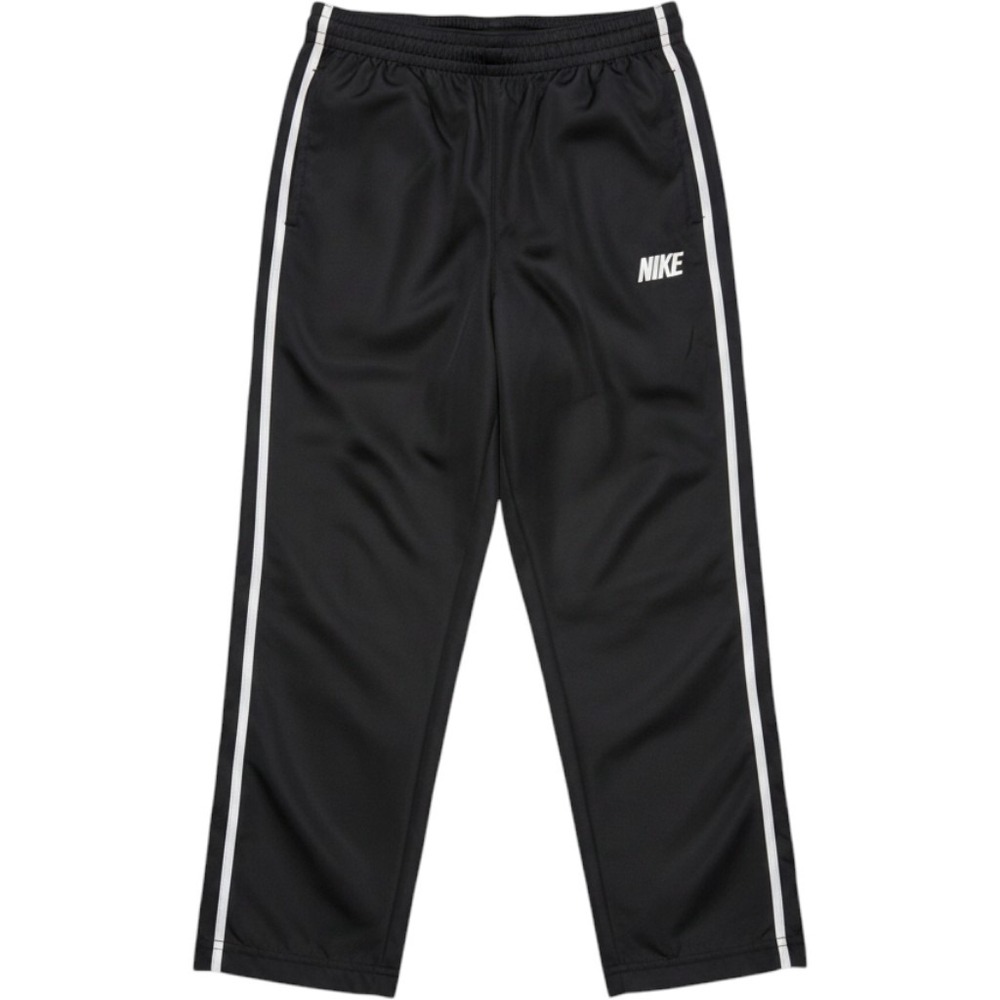 Nike Boys Size 6 Black Lined Track Pants White Side Stripe Athletic Windbreaker‎